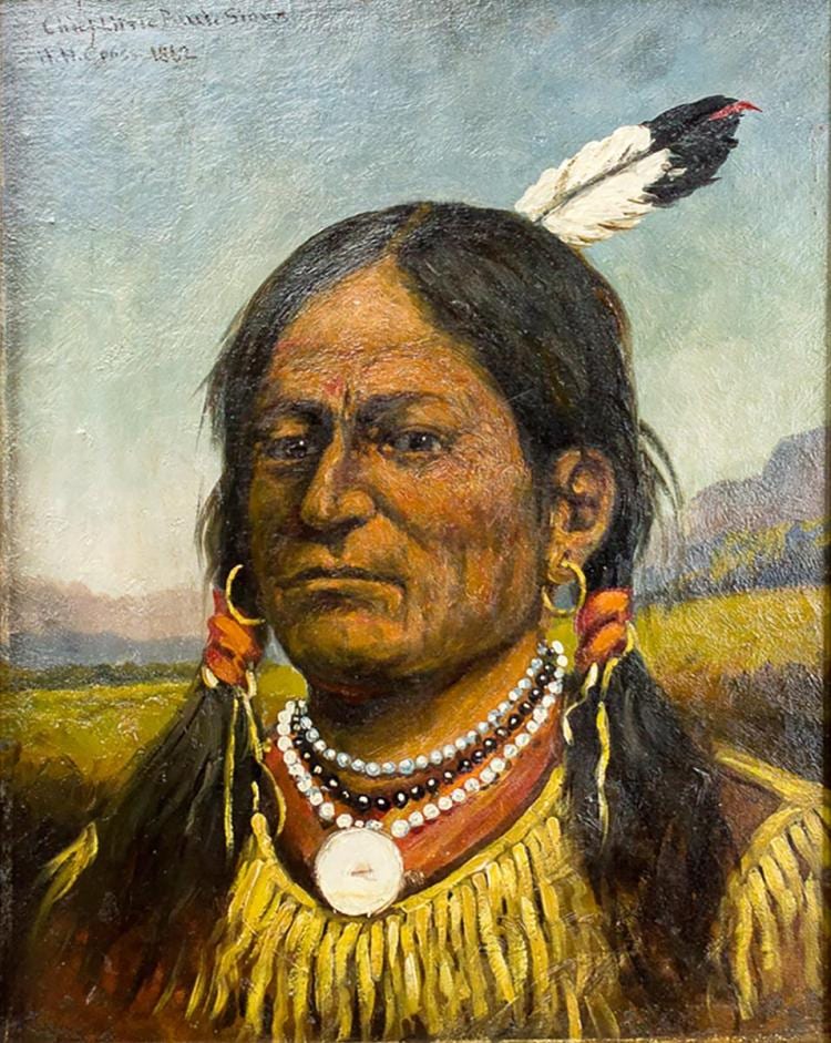 Henry H. Cross comparable auction result: henry h cross painting of chief little paul 1862