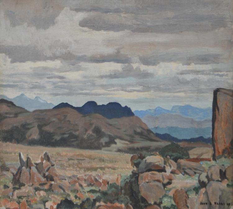 John D. Moore comparable auction result: john d moore rocky landscape 1929 oil on canvas board 27 x 36cm