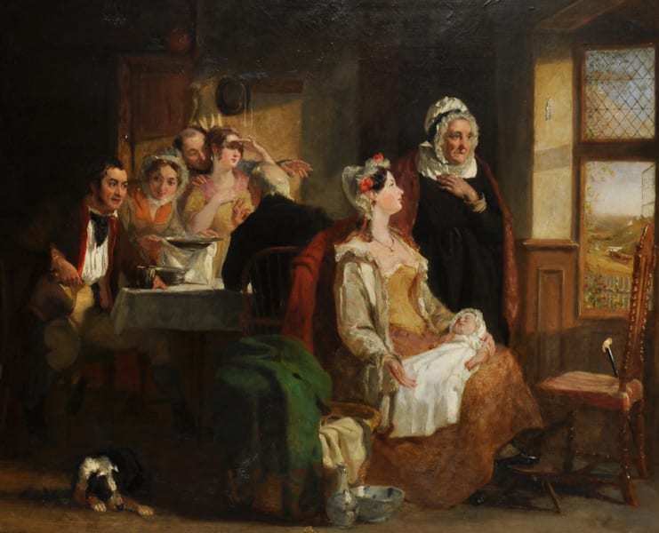 John Prescott Knight comparable auction result: john prescott knight 1803 1881 british admiring the sunset an interior scene with figures oil on panel signed and dated 1833 24 5 x 30
