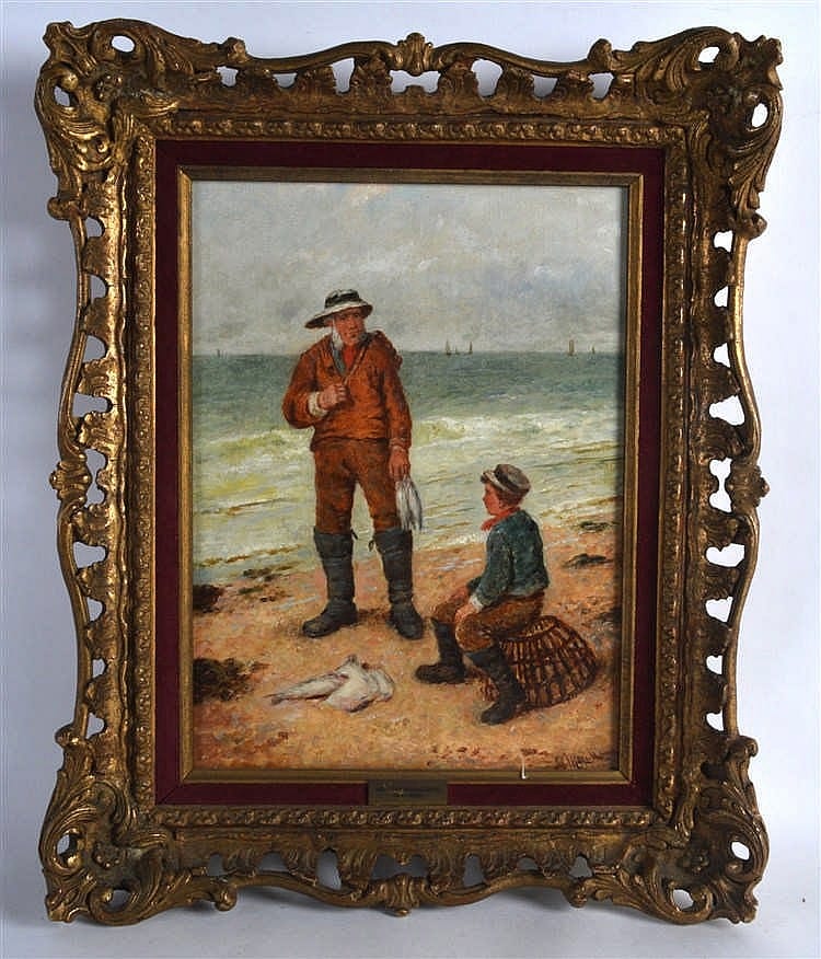 Hamilton Macallum comparable auction result: hamilton macallum 1841 1896 framed oil on canvas a fisherman with his s
