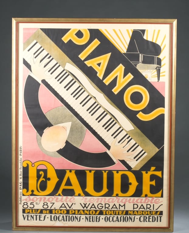 Andre Daude comparable auction result: andre daude pianos daude lithograph poster