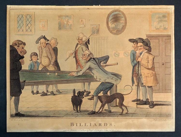 Henry Edward Bunbury Antique Print [Billiards] sold by Grant Zahajko Auctions, LLC, lot 112 — auction record photograph