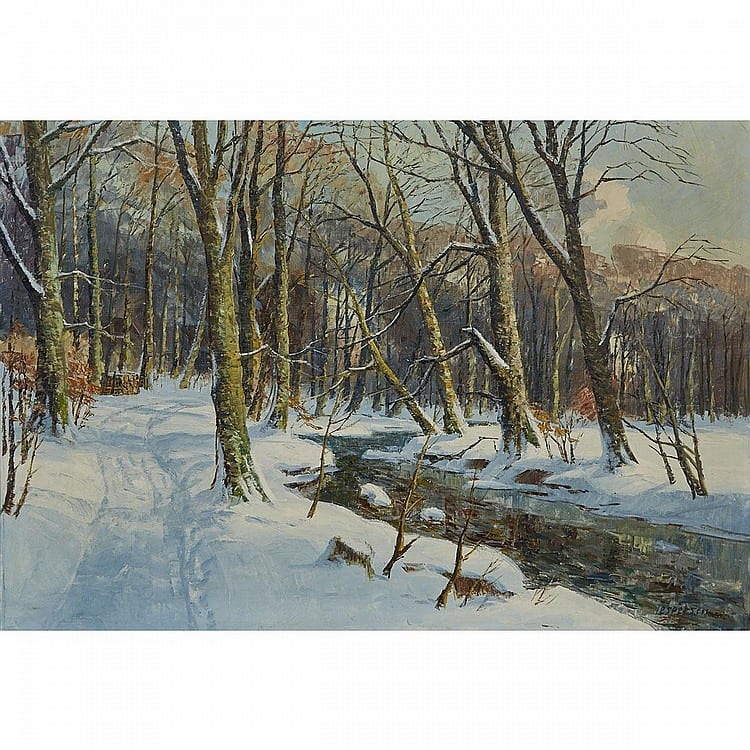 viggo jespersen 1893 winter trees oil on canvas signed lespersen lower right 27 75 x 40 70 5 x 101 6 cm · Waddington's · 2017-01-26 Viggo Jespersen comparable auction result: viggo jespersen 1893 winter trees oil on canvas signed lespersen lower right 27 75 x 40 70 5 x 101 6 cm