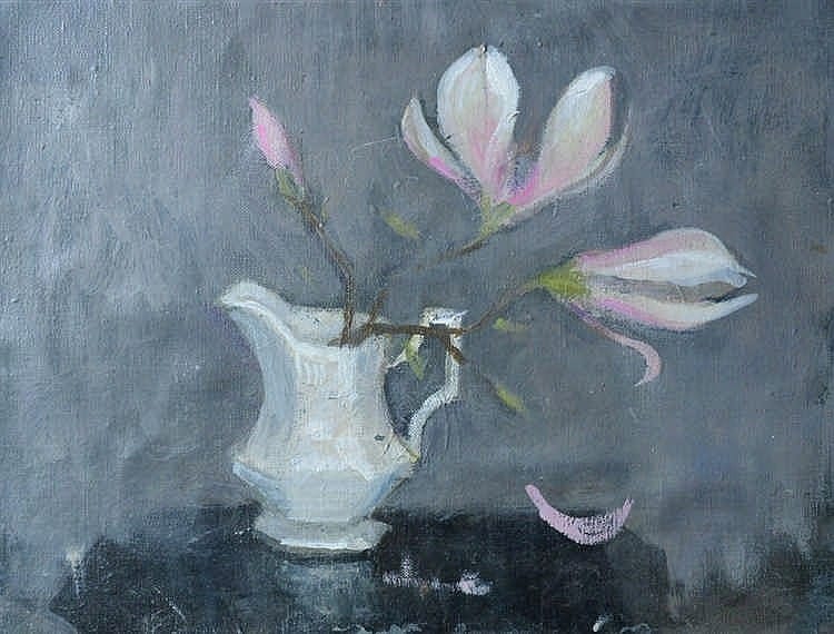 Barbara Dorf comparable auction result: barbara dorf british 1933 2016 still life of pink lilies in a vase