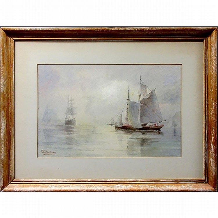 Thomas Harrison Wilkinson comparable auction result: thomas harrison wilkinson canadian 1847 1929 untitled misty harbour watercolour signed lower left sight 12 x 18 5 estimate 125 175