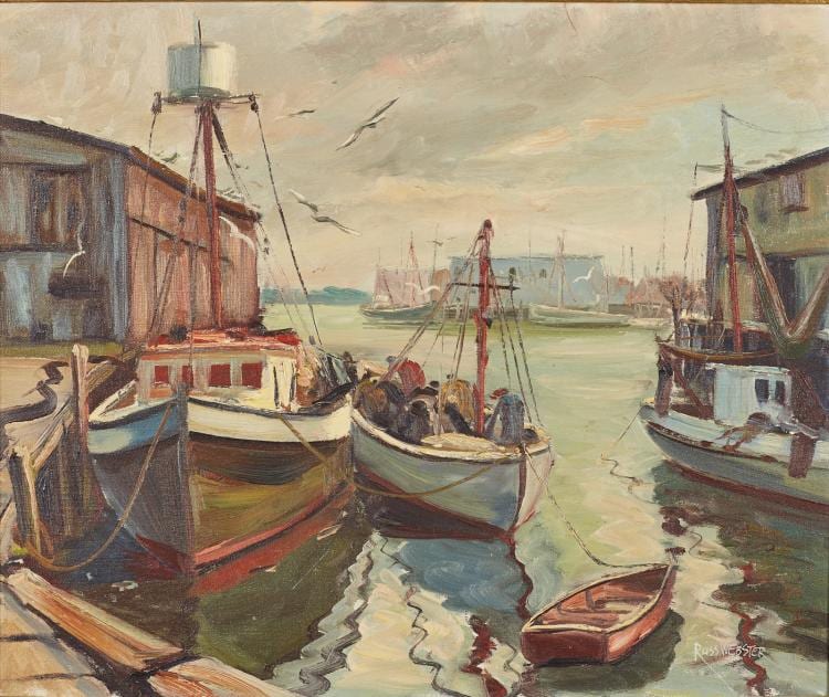 Russ Webster comparable auction result: russ webster american 1904 1984 gloucester cape ann oil painting