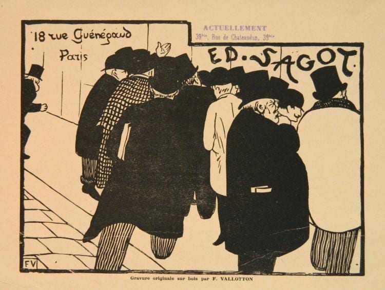 Felix Valloton comparable auction result: felix valloton woodcut