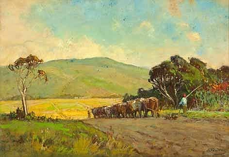 Walter Gilbert Wiles comparable auction result: walter gilbert wiles south african 1875 1966 landscape with oxen signed o