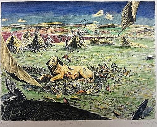 Clive van den Berg comparable auction result: clive van den berg south african 1956 calf at rest lithograph signed n