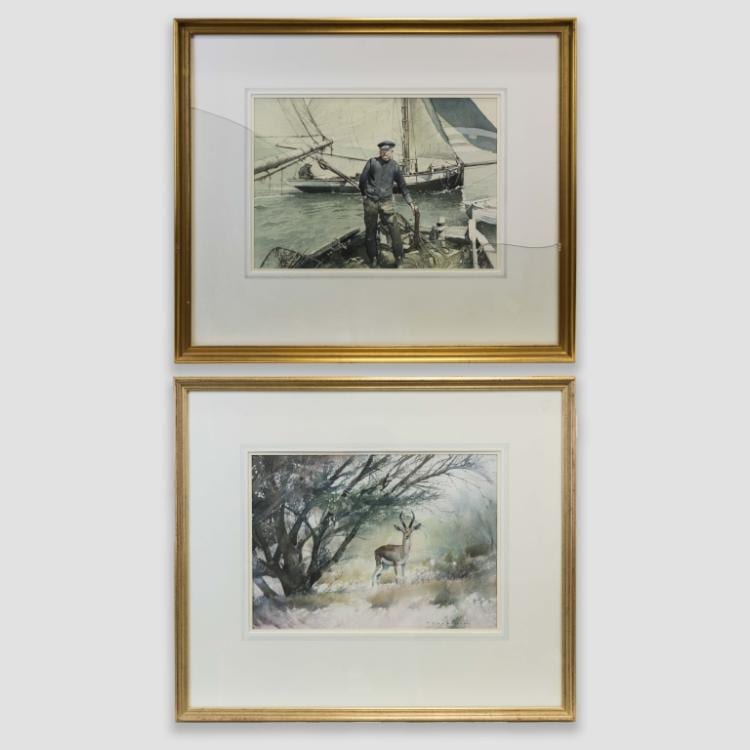 Peter J. Ashmore comparable auction result: peter j ashmore two framed watercolors