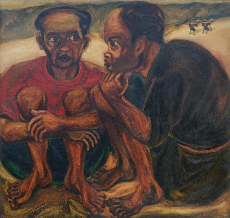 Two Squating Men comparable sale