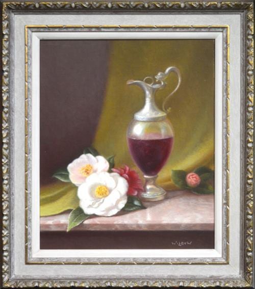 Clive Wilbow comparable auction result: clive wilbow 1908 1976 claret and camelias 44 5 x 37cm