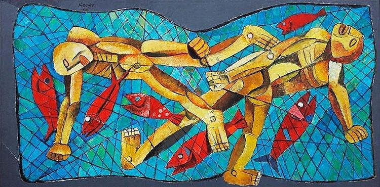 Ang Kiukok (1931-2005) Fishermen comparable sale