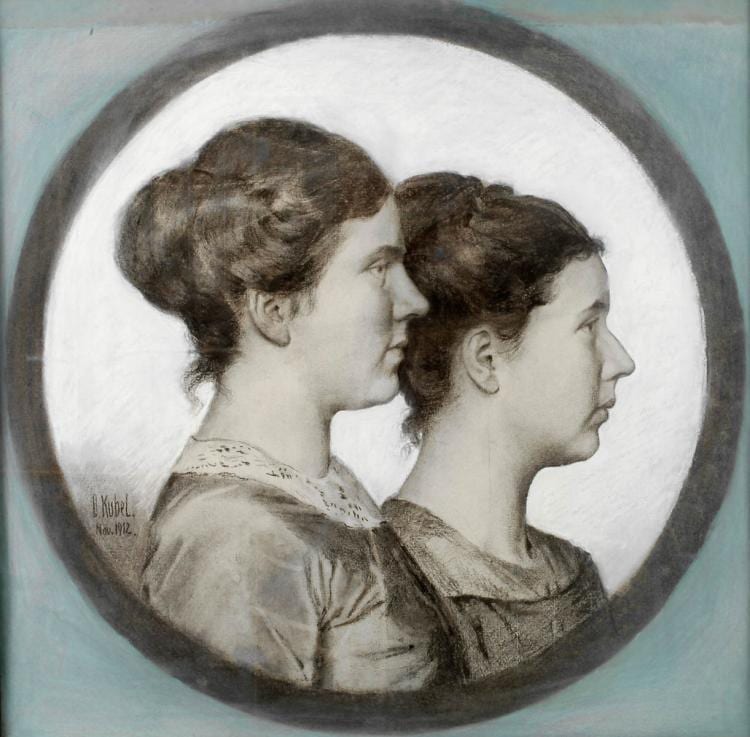 Otto Kubel comparable auction result: otto kubel doppelportrait