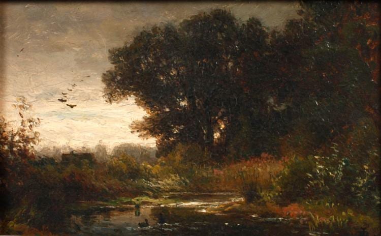 Dietrich Langko comparable auction result: dietrich langko attr abend am weiher