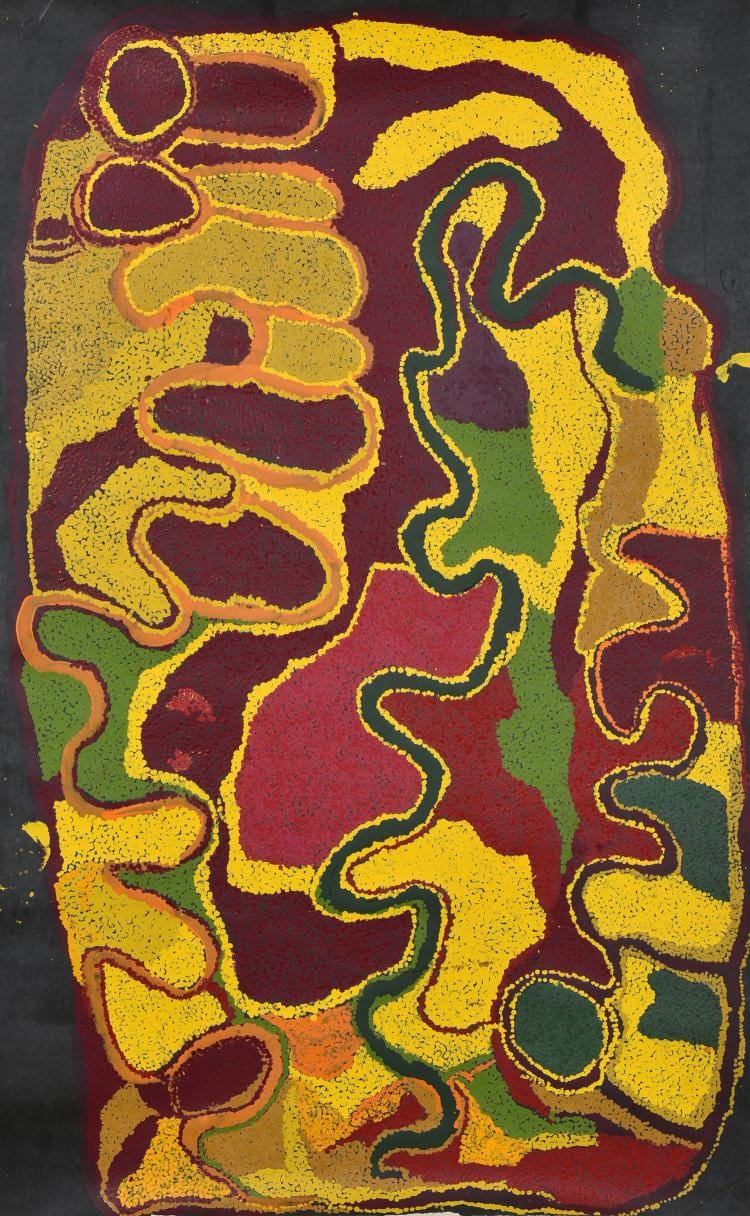 Kuntjil Cooper comparable auction result: kuntjil cooper c 1920 2010 minyma kutjara 2005 acrylic on canvas
