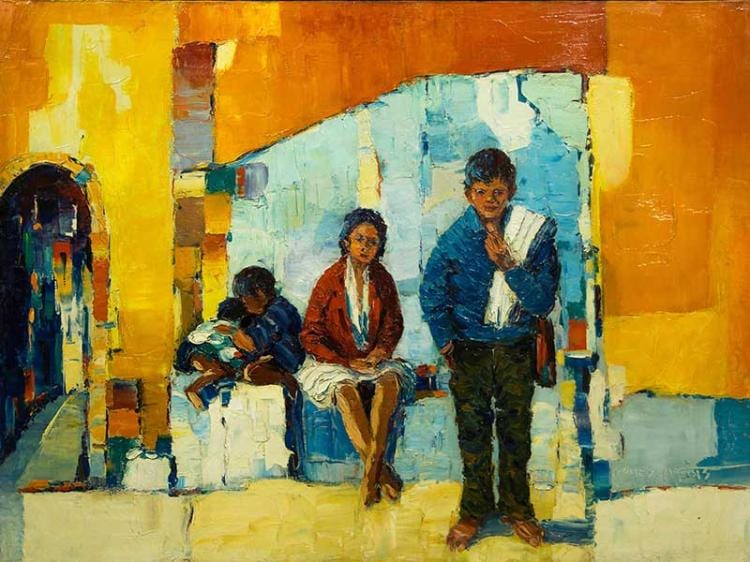 Augusto Gomes Martins comparable auction result: augusto gomes martins portuguese 1922 1994 oil family group signed 60 x 80