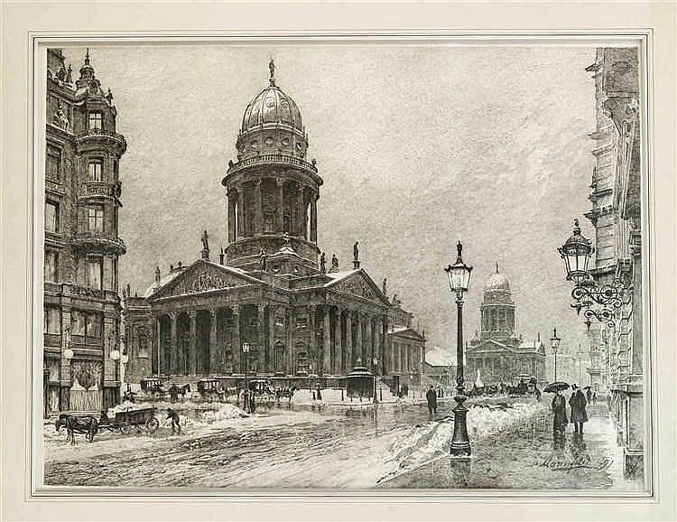 Bernhard Mannfeld comparable auction result: bernhard mannfeld 1848 1925 die beiden dome am berliner gendarmenmarkt