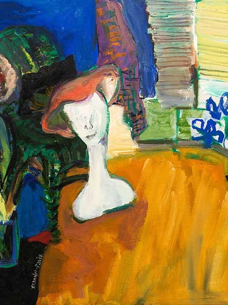 Arlene Amaler Raviv comparable auction result: arlene amaler raviv sa born 1953 oil blue flowers signed titled verso 50 x 50