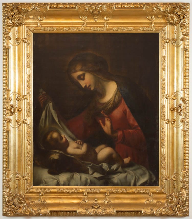 Carl Frederik Reuterswärd comparable auction result: the madonna of the veil oil on canvas after car