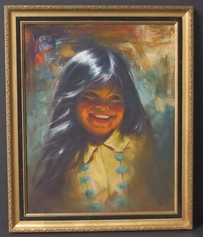 Edward Runci comparable auction result: edward runci original portrait painting