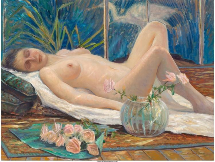 John Carroll Doyle comparable auction result: john carroll doyle american 1942 2014 nude for nancy 1991 oil on canvas 30 x