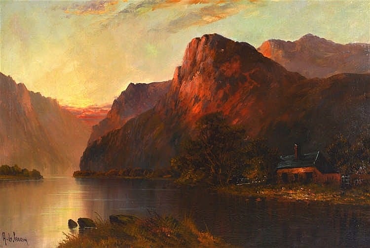Alfred Feyen Perrin comparable auction result: alfred feyen perrin 1838 1918 unframed oil on canvas signed mountainou