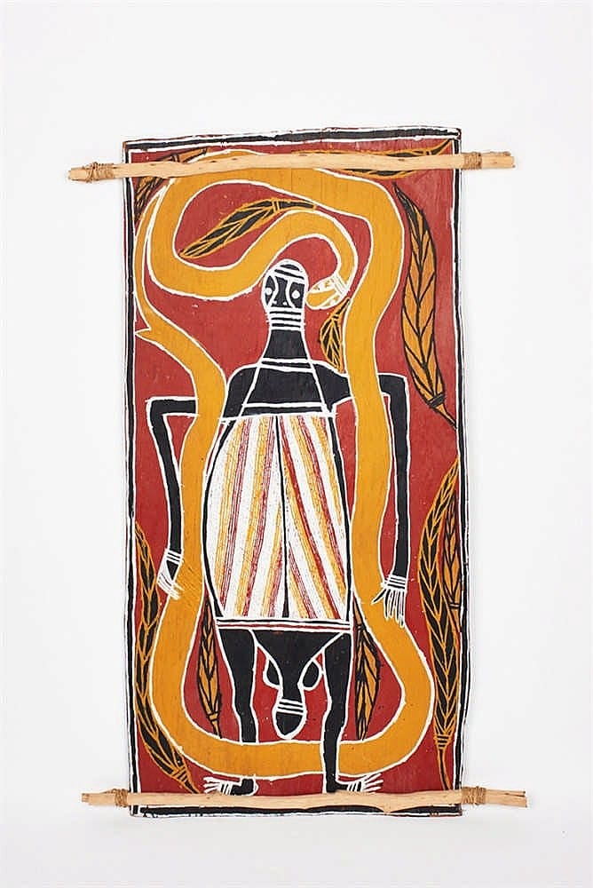 David Malangi comparable auction result: david malangi 1927 1999 gurrmirringu the mighty hunter