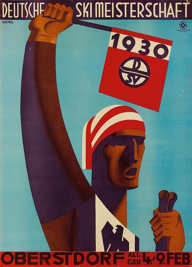 Hermann Keimel comparable auction result: hermann keimel 1889 1948 deutsche ski meisterschaft oberstdorf 1930 33x23 inches 83x60 cm herm sonntag co munich
