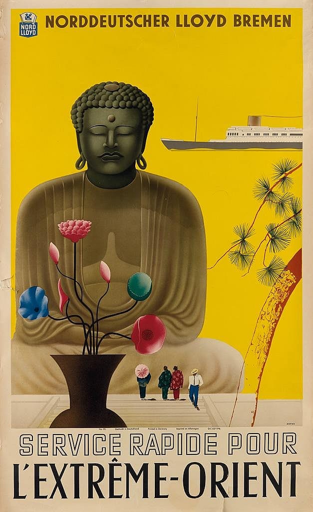 Otto Arpke comparable auction result: otto arpke 1886 1943 service rapide pour l extr me orient 40x24 inches 103x63 cm
