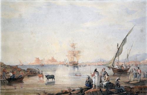 Joseph Cartwright comparable auction result: joseph cartwright 1789 1829 town and harbour of corfu island of vido 1821 38 x 59cm