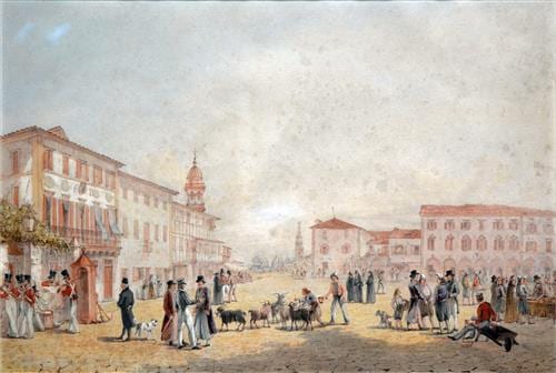 Joseph Cartwright comparable auction result: joseph cartwright 1789 1829 agios markos square zakynthos island 1821 38 x 59cm
