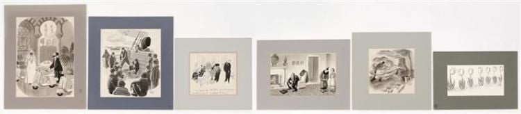 Robert James Day comparable auction result: robert james day american 1900 1985 six original illustrations ink on paper from 8 x 8 to 16 x 12 unframed