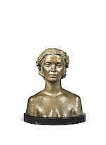 Eric Grate comparable auction result: eric grate swedish 1896 1983 astri a patinated bronze portrait bust of a young woman