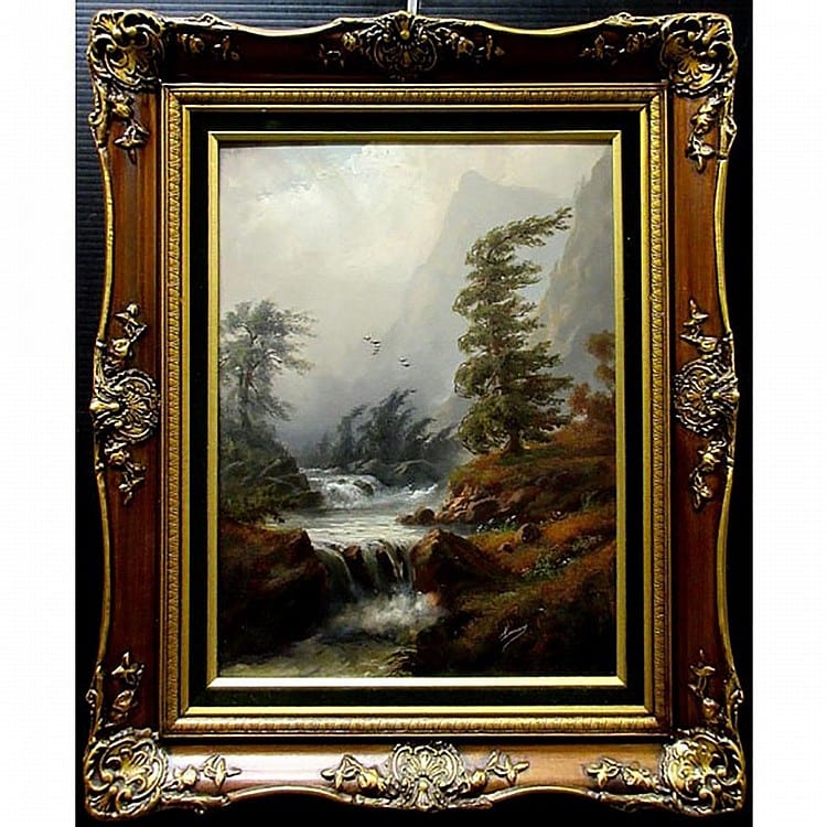 Alexander Francois Loemans comparable auction result: alexander francois loemans canadian 1818 1894 waterfalloil on board signed lower right16 x 12 40 6 x 30 5 cm estimate 600 900