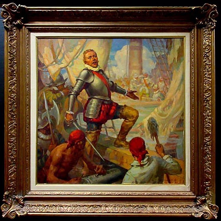 Adam Sheriff Scott comparable auction result: adam sheriff scott canadian 1887 1980 untitled ship battle oil on masonite signed lower right28 5 x 28 72 4 x 71 1 cm estimate 600 800