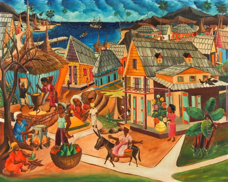 Paulius Vital comparable auction result: paul us vital haitian jacmel 1918 1984 jacmel market