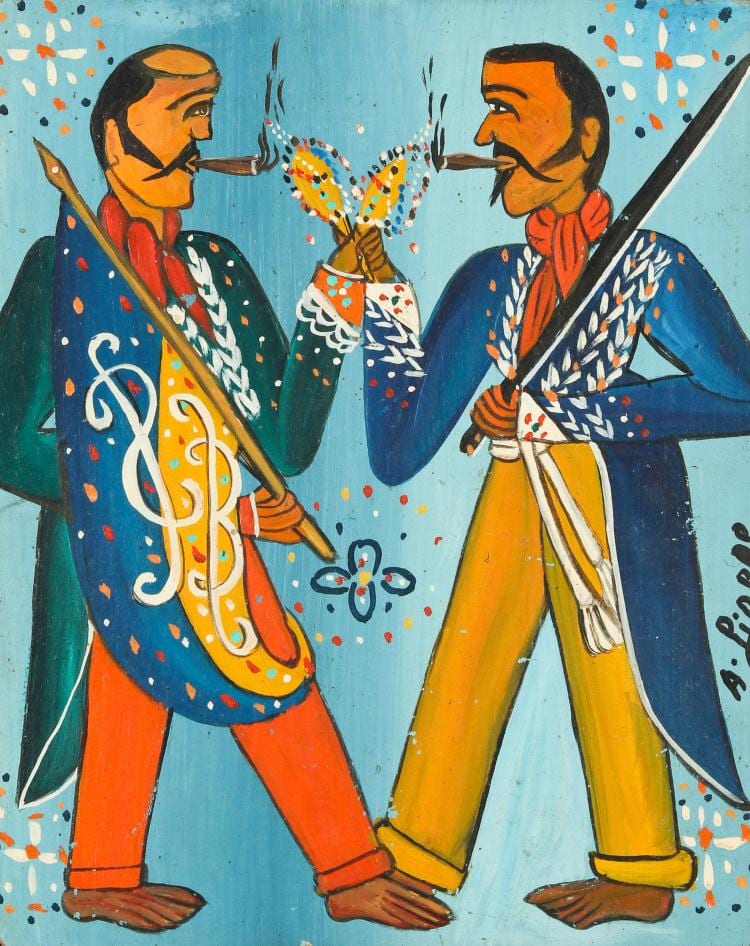 André Pierre comparable auction result: andr pierre haitian port au prince 1916 2005 two barons