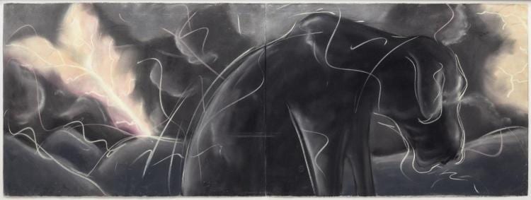 Mark Milloff comparable auction result: mark milloff luther during the storm pastel work