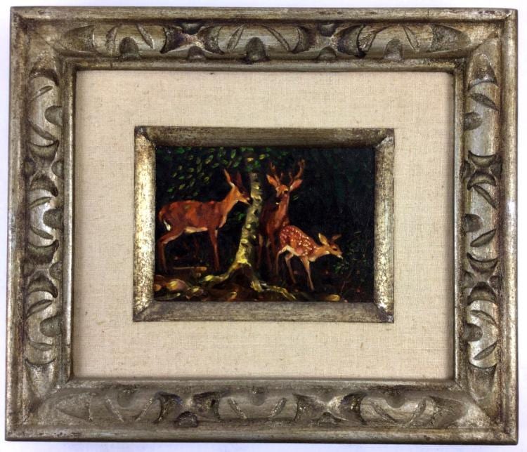 Allan Husberg comparable auction result: allan husberg 1917 2008 oil on board deer