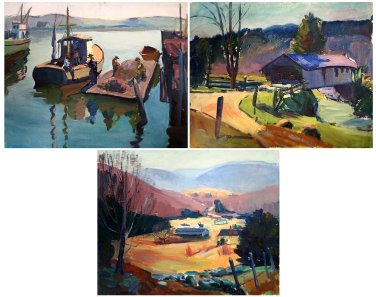 Harriette M. Landon comparable auction result: harriette m landon american 1896 1977 lot 3 oil on artist board rockport harbor and landscapes 3 signed verso 16 x 20