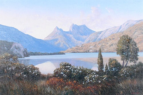 kerry nobbs cradle mountain spring oil on canvas · GFL Fine Art · 2017-03-12 Kerry Nobbs comparable auction result: kerry nobbs cradle mountain spring oil on canvas