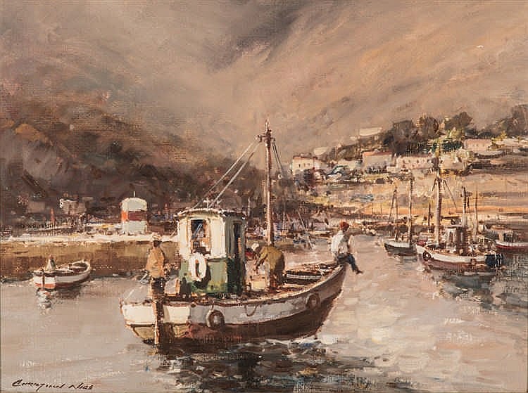 Christiaan St Patrick Nice comparable auction result: christiaan st patrick nice south african 1939 fishing boat in the harbou