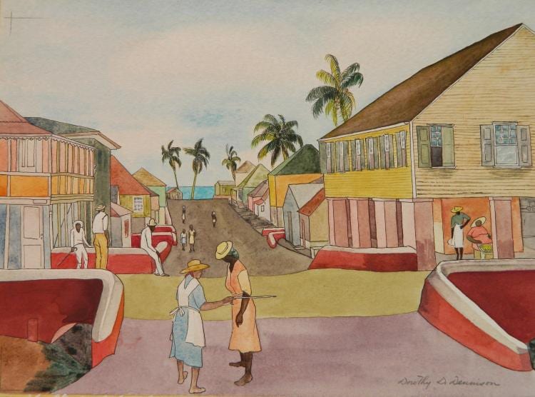 Dorothy Dennison comparable auction result: dorothy dennison watercolor and ink