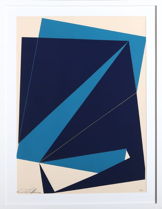 Cris Cristofaro comparable auction result: cris cristofaro navy and blue rectangles silkscreen