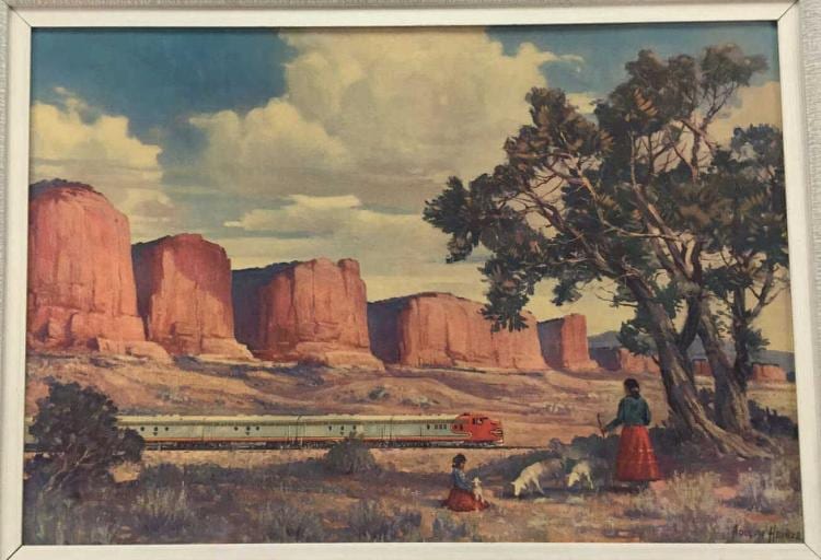 Adolph Heinze comparable auction result: adolph heinze red cliffs of western new mexico print on board