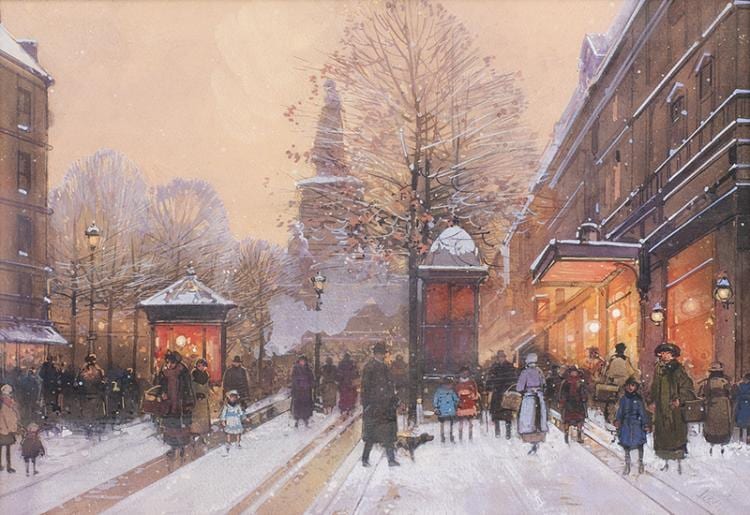 Eugean Galien Laloue comparable auction result: eug ne galien laloue r publique in winter