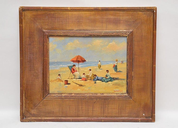 Andre Chalet comparable auction result: andre chalet french b 1954 beach scene oil on board signed a chalet 9 in x 12 inches