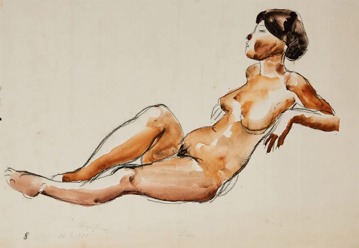 Werner Augustiner comparable auction result: liese female nude 1981