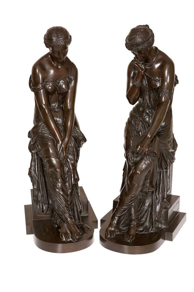 Alexandre Schoenewerk comparable auction result: alexandre schoenewerk french 1820 1885 classical maidens a pair signe